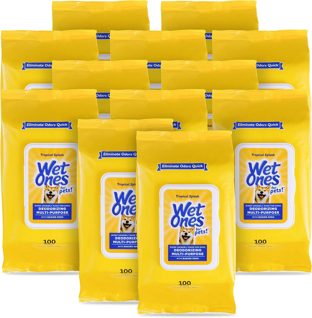 Wet Ones for Pets Deodorizing Dog Wipes with Baking Soda, Tropical Splash Scent - Multipurpose Deodorizing Pet Grooming Wipes in Resealable Canister, 50 Count - Image 15