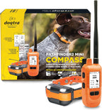 Dogtra Pathfinder2 Mini Compass GPS dog tracking system front view displaying the handheld screen and compact collar.