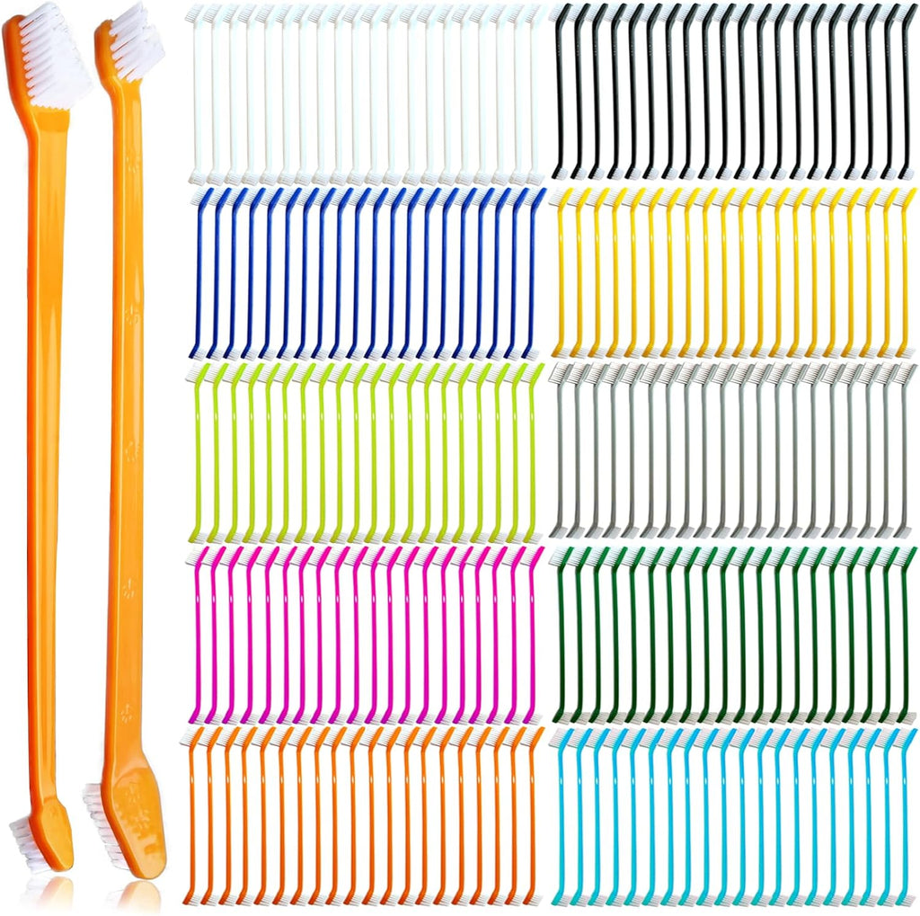 MoonyMars 200 pieces pet toothbrush bulk set front view