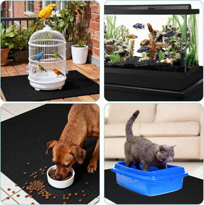 Wiojtry pet floor mat protecting hardwood flooring from dog
