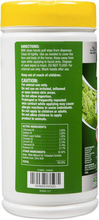 Manna Pro horse insect repellent botanical wipes canister showing product instructions