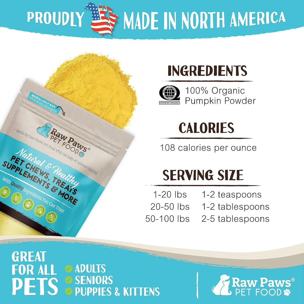 Grain free dried pumpkin food topper for sensitive pet stomachs