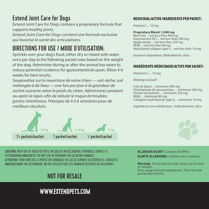 Extend Dog Hip and Joint Supplement Beef Flavored Powder Packets with Glucosamine, Chondroitin, MSM & Collagen, Hip & Joint Support, Mobility & Cartilage Health, Daily Dog Supplement, 60 Count - Image 9
