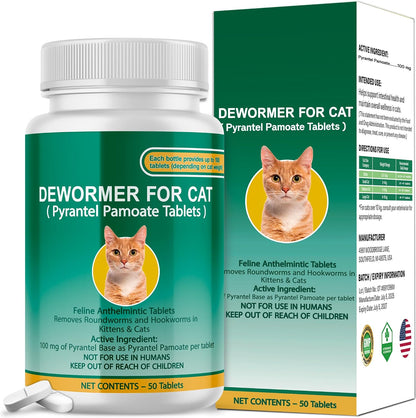 Bingbrofam cat and kitten dewormer fifty tablets front view packaging