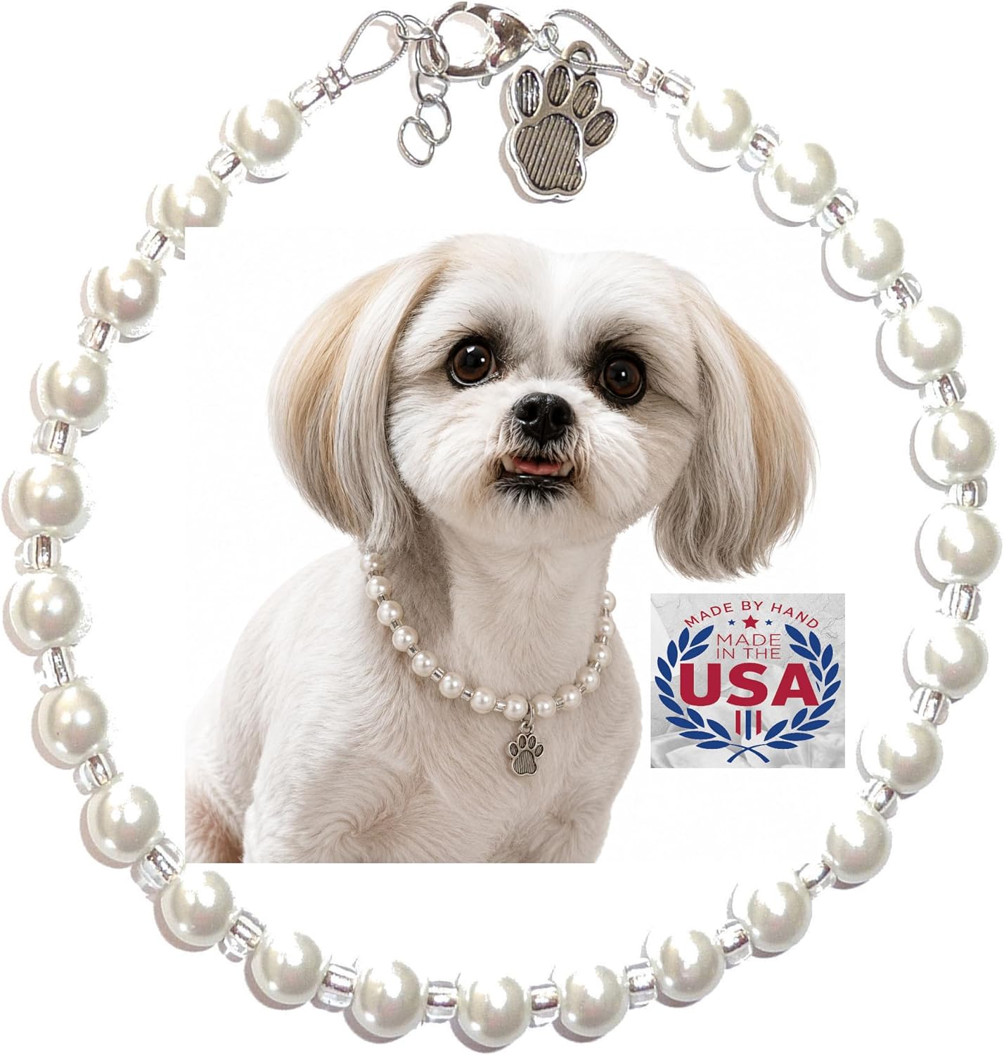 Premium cat eye beaded pet jewelry collar designed for small to medium domestic pets