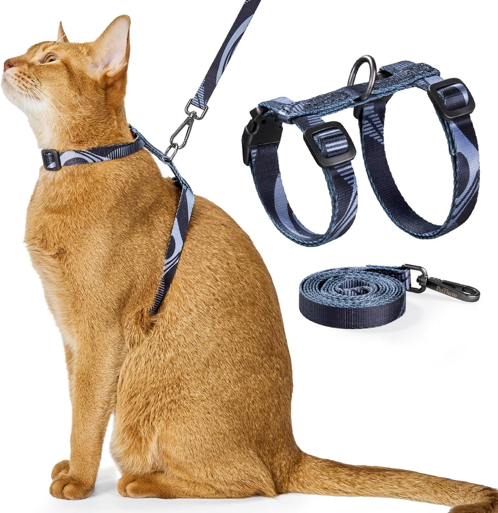 Cat Harness and Leash Set - Escape Proof Adjustable Cat Harness, Comfortable Soft Lightweight, Use Safe & Easy, Walking Travel Kitten Harness for Small Medium Large Cats (Hawaii Green) - Image 9