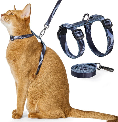 Cat Harness and Leash Set - Escape Proof Adjustable Cat Harness, Comfortable Soft Lightweight, Use Safe & Easy, Walking Travel Kitten Harness for Small Medium Large Cats (Hawaii Green) - Image 9