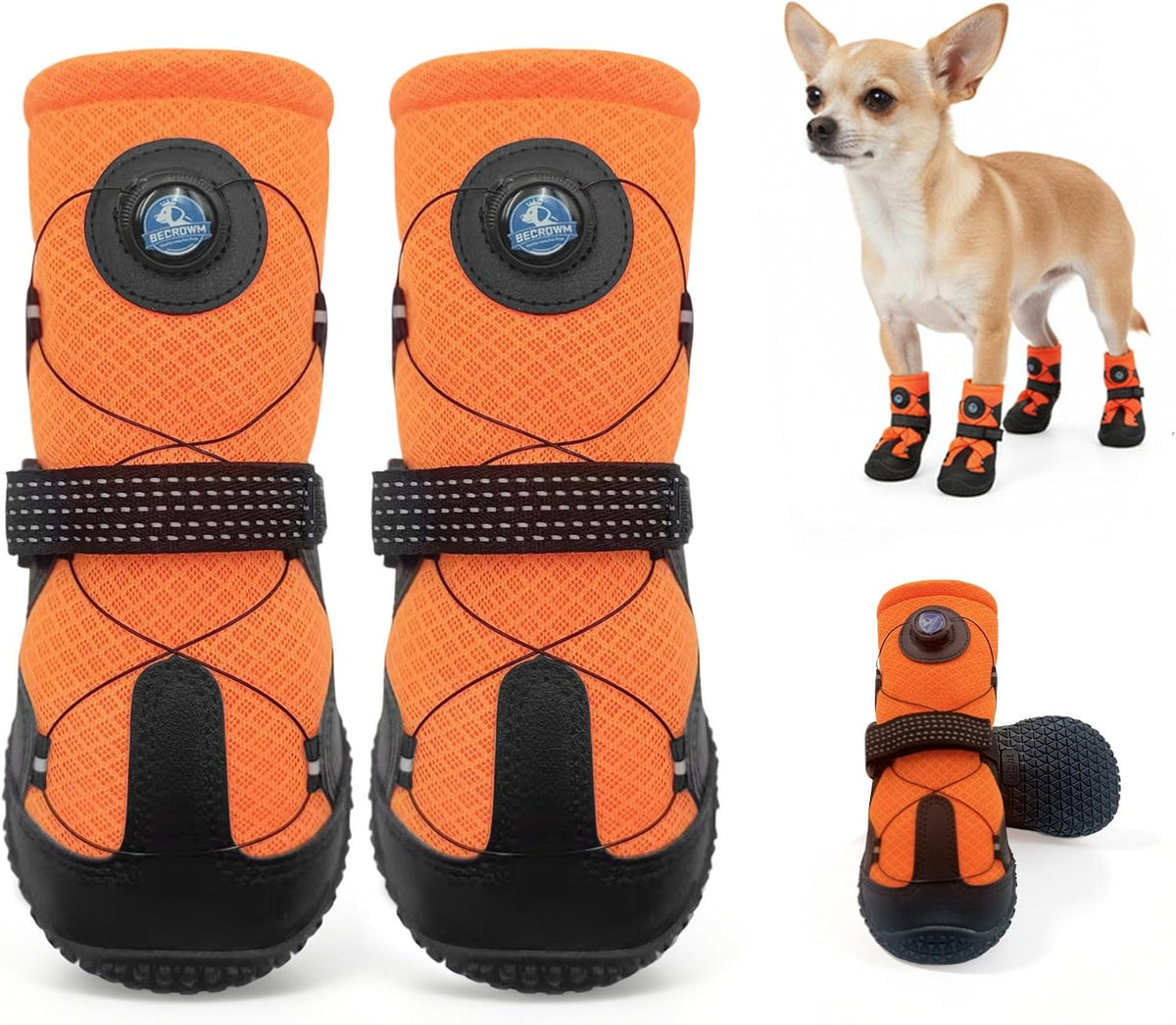 Set of four Becrowm dog boots for small medium large dogs