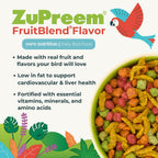 ZuPreem FruitBlend 907g packaging nutritional label view