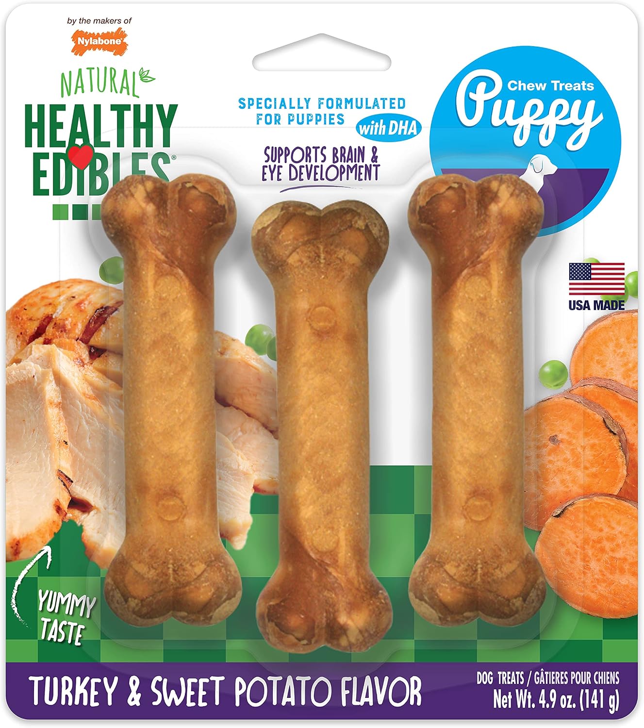 Nylabone Healthy Edibles Natural Puppy Chews Long Lasting Treats for Puppies, Lamb & Apple Flavor, Small/Regular (12 Count) - Image 14