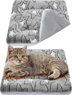 VitalCozy 2 Pack Self Warming Cat Mat Self Heating Pad Bed Reversible Machine Washable Reflects Body Heat Warm Thermal Pet Pad Crate Blanket for Feral and Indoor Cat (Star,17'' X 17'') - Image 10