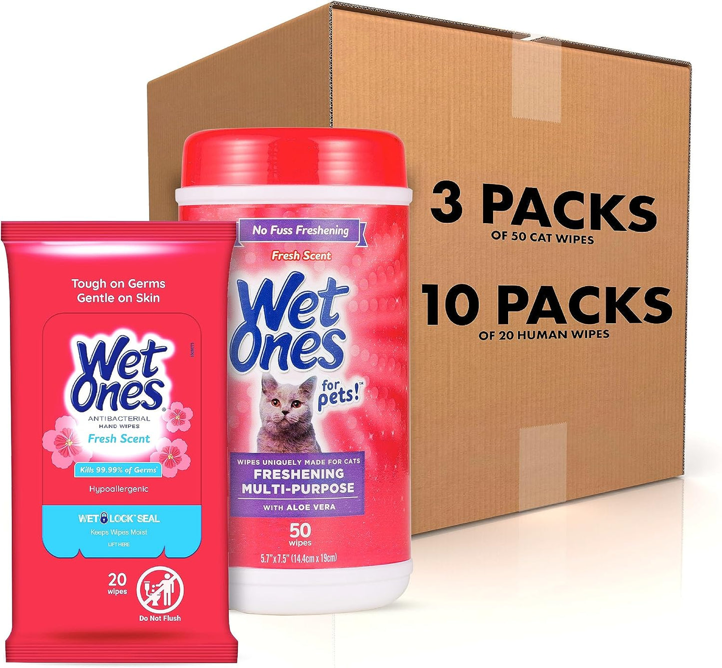 Wet Ones for Pets Freshening Multipurpose Wipes for Cats with Aloe Vera, Fresh Scent - Easy to Use Cat Cleaning Wipes for Pet Grooming in Canister, 50 Count - 3 Pack - Image 11