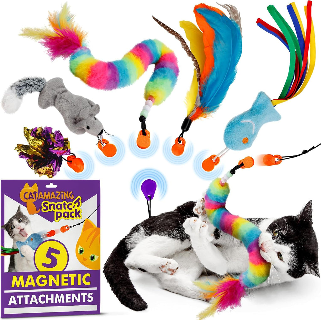 Packaging view of the authentic Cat Amazing Snatch heavy duty interactive feline toy