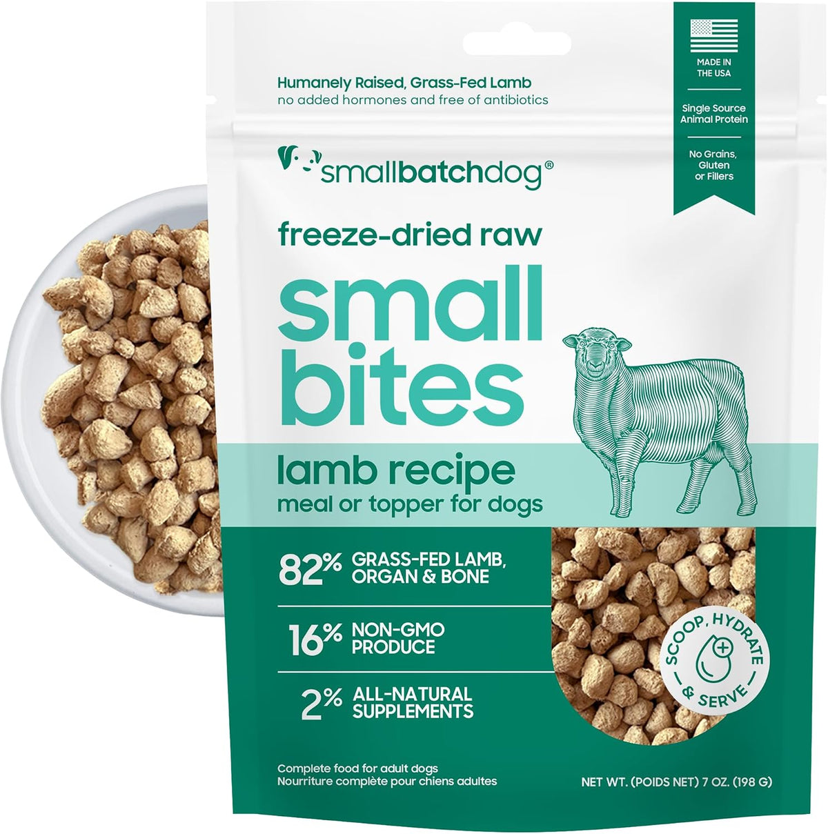 smallbatch Freeze-Dried Beef Dog Food - Grain Free, Organic Produce - Raw Dehydrated Beef Small Bites, High Protein Complete Meal or Topper - Humanely Raised, Made in USA, 7oz - Image 10
