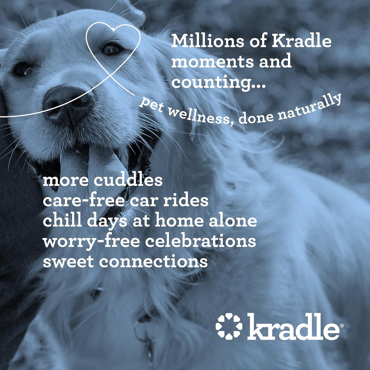 Kradle seventy-five soft chews chicken flavor pet stress supplement back label