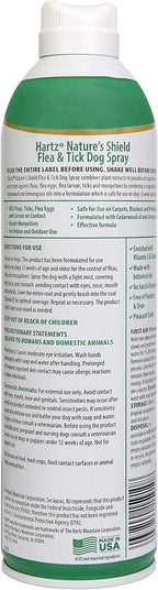 Hartz Nature's Shield dog spray bottle ingredients label