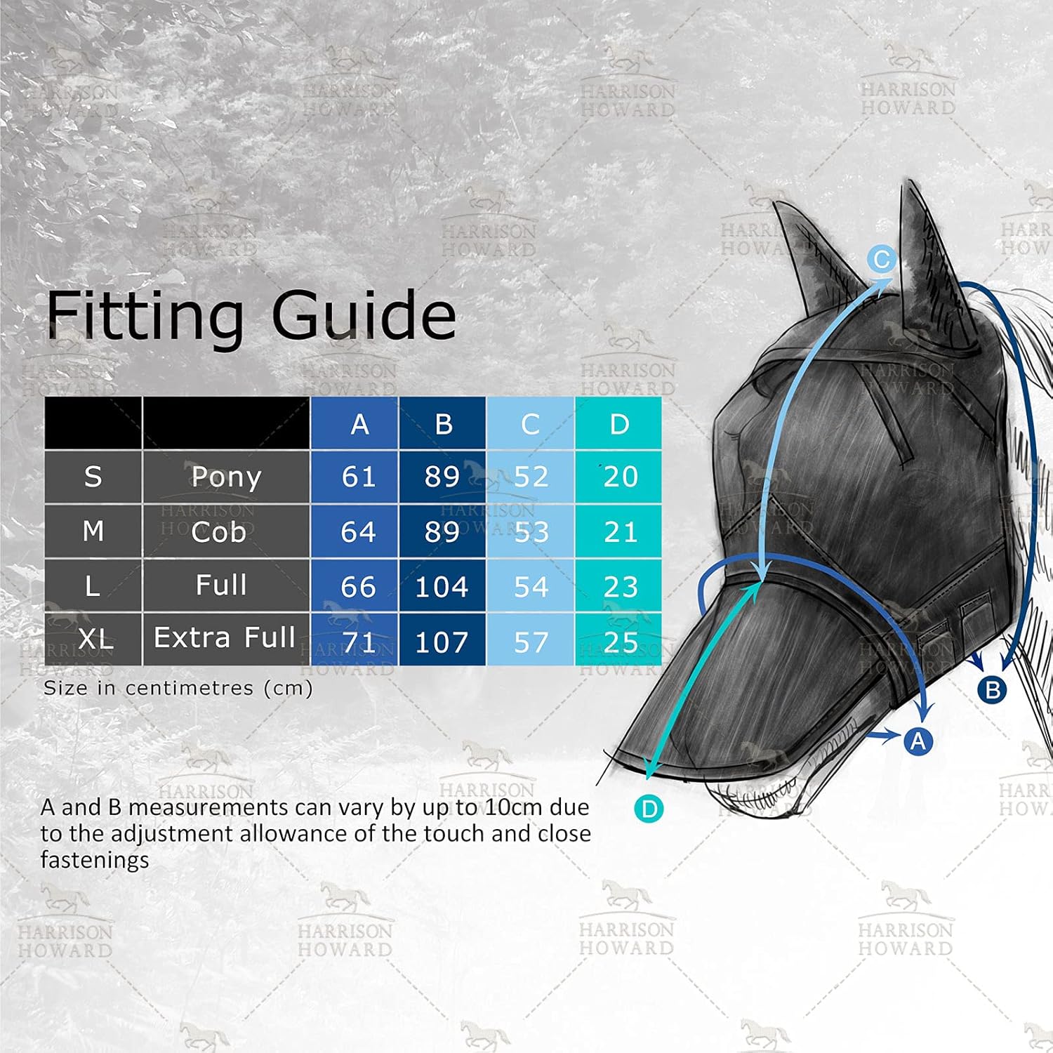 Harrison Howard LumiVista Horse Fly Mask Long Nose with Ears UV Protection for Horse Leopard Print M Cob - Image 4