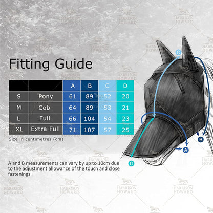 Harrison Howard LumiVista Horse Fly Mask Long Nose with Ears UV Protection for Horse Leopard Print M Cob - Image 4