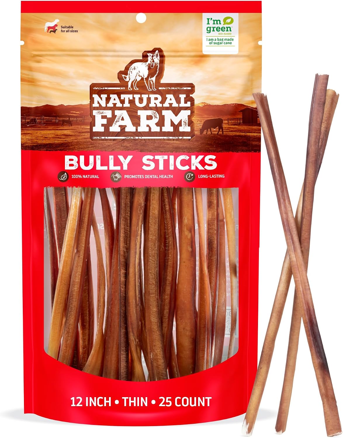 Natural Farm Odor-Free Thin Bully Sticks (6", 10-Pack) All-Natural Long-Lasting Dog Chews, 100% Beef Pizzle, Grass-Fed, Grain-Free, Protein for Muscle Development & Energy, Perfect for Medium Chewers - Image 12