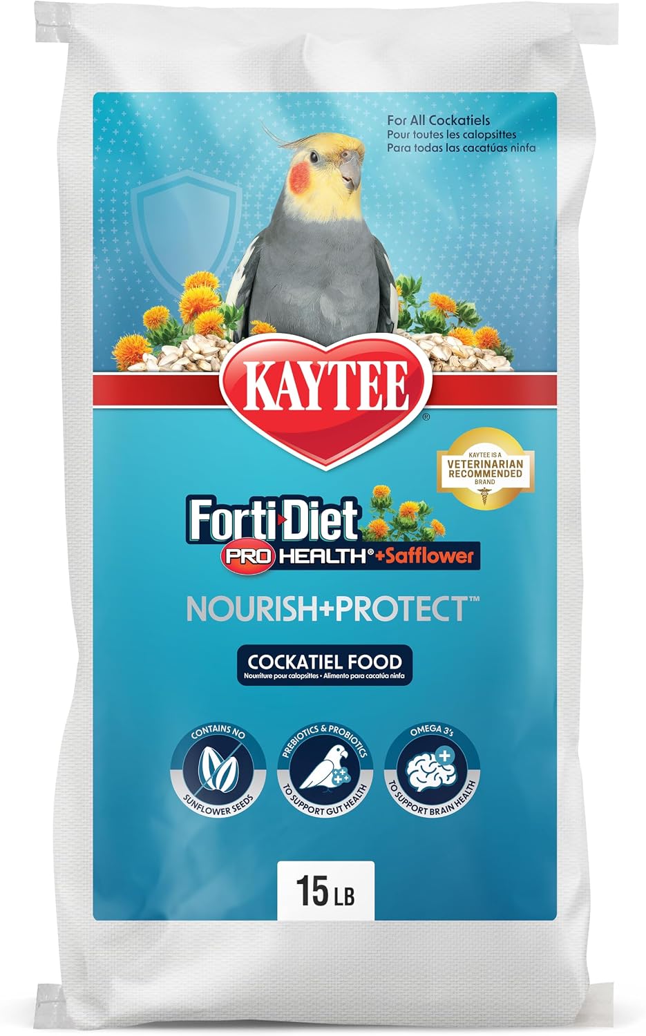 Kaytee Forti-Diet Pro Health+Safflower Nourish+Protect Cockatiel Food, Supports Breeding and Molting, Nutrition Backed by Science, Digestive and Brain Health, 4 pounds - Image 14