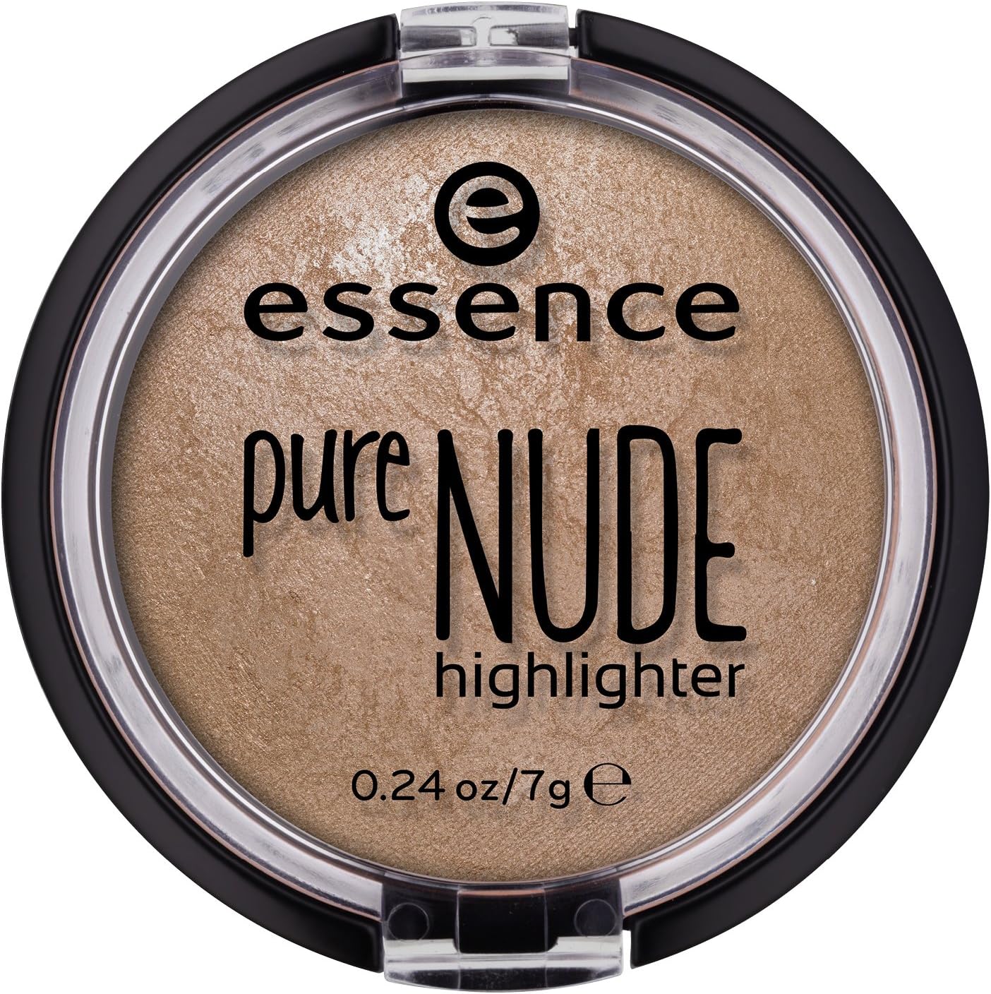 Essence Pure Nude Highlighter 10 Be My Highlight compact front view showing smooth baked powder texture.