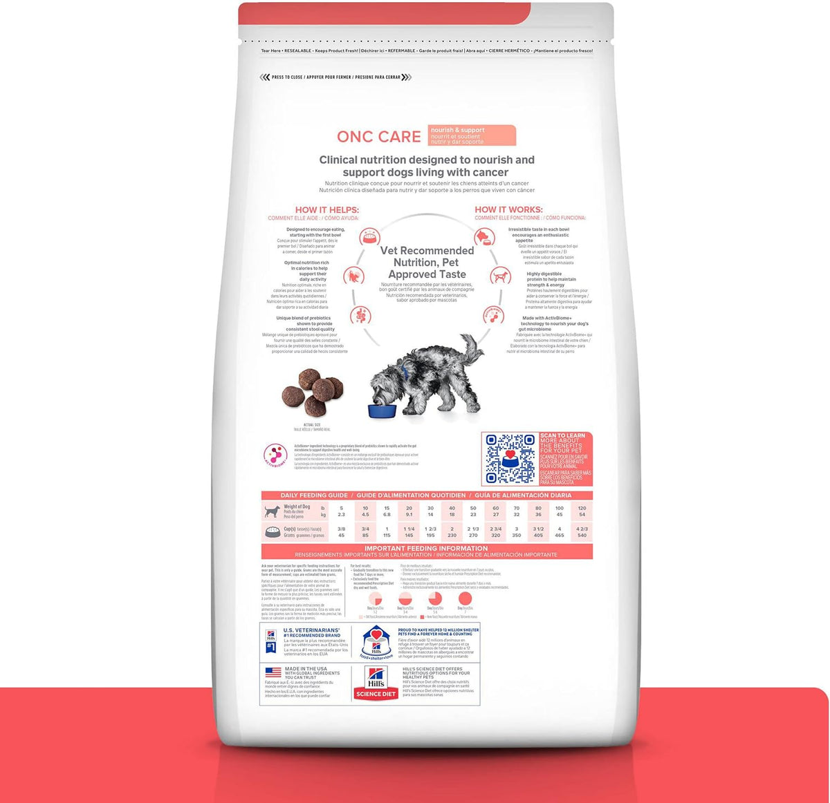 Hill's Prescription Diet ONC Care chicken flavor kibble close up
