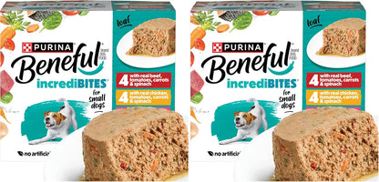 Purina Beneful Small Breed Wet Dog Food Variety Pack, IncrediBites Loaf, Chicken, Beef and Salmon Flavors - (2 Packs of 12) 3 oz. Cans - Image 13