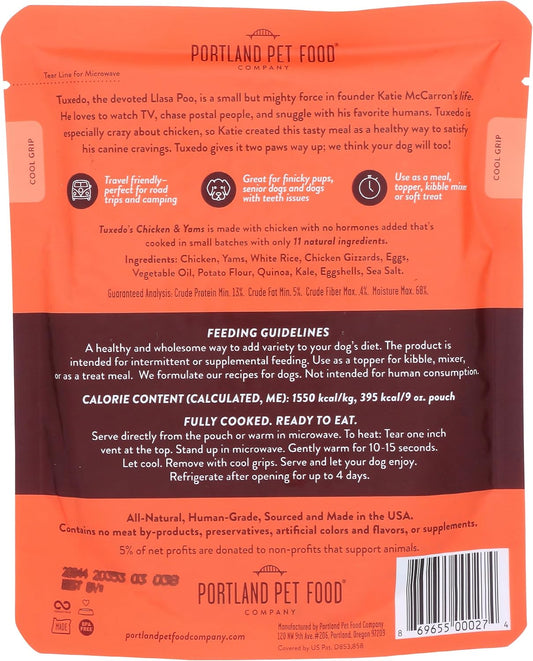 Portland Pet Food Company Tuxedo's Chicken and Yams 9 Ounce pouch