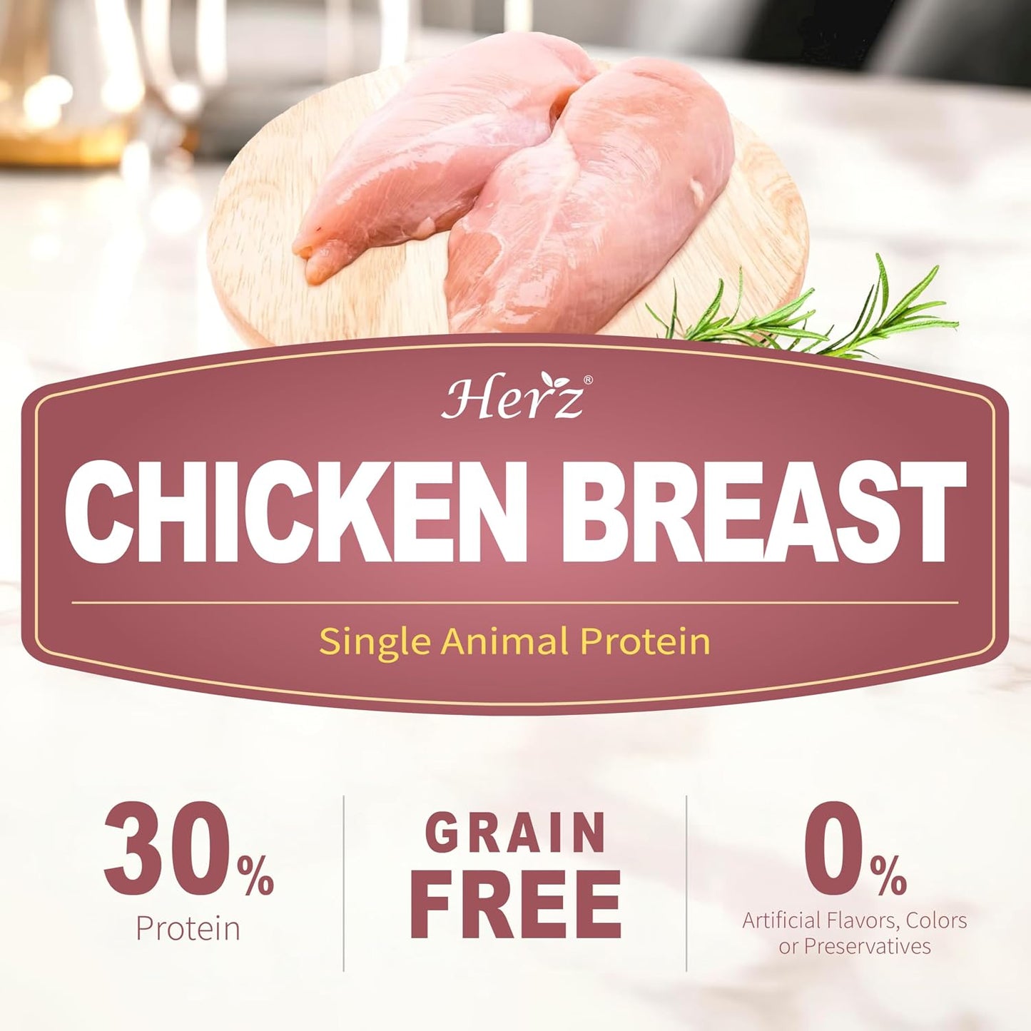 Herz veterinarian developed USA chicken breast pet food back label