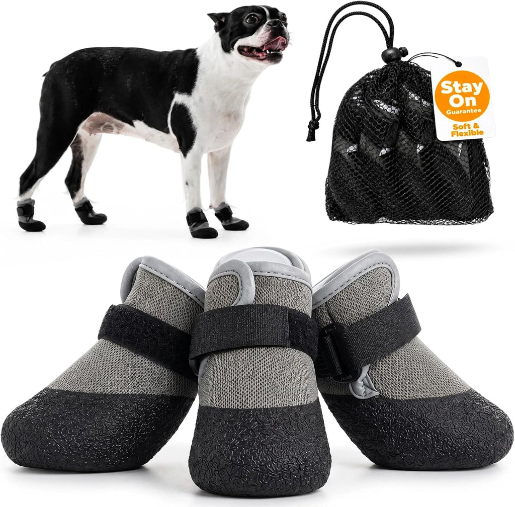 T'CHAQUE 4-Pack dog summer shoes front view for large dogs