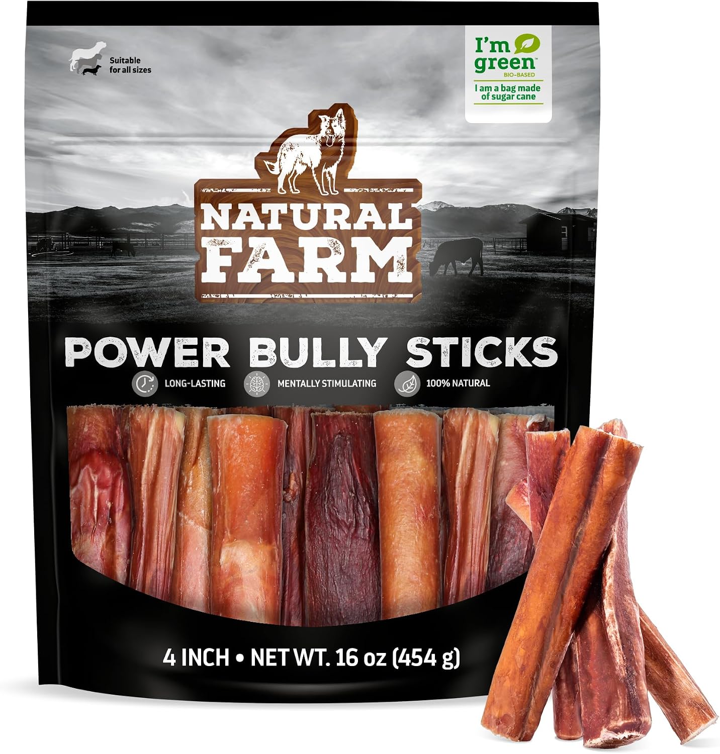 Natural Farm Power Bully Sticks Dog Chews (6", 5-Pack), 2-in-1 Power Chews: Premium Beef Cheek Wrapped in Beef Pizzle, Long-Lasting, Great Dog Dental Treats Fro Small, Medium & Large Dogs - Image 14