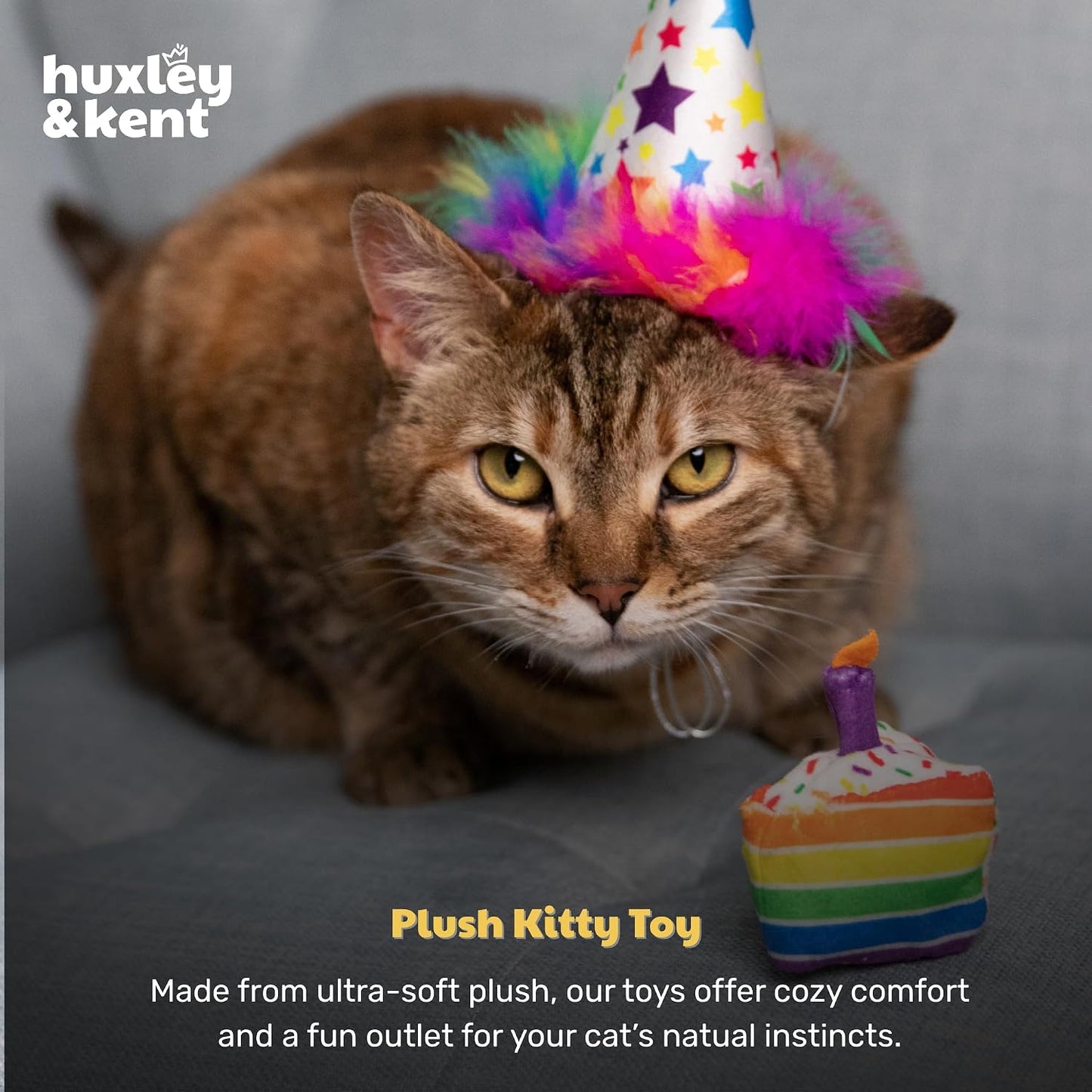 Huxley And Kent organic catnip filled plush toy packaged and ready for indoor kitten entertainment.