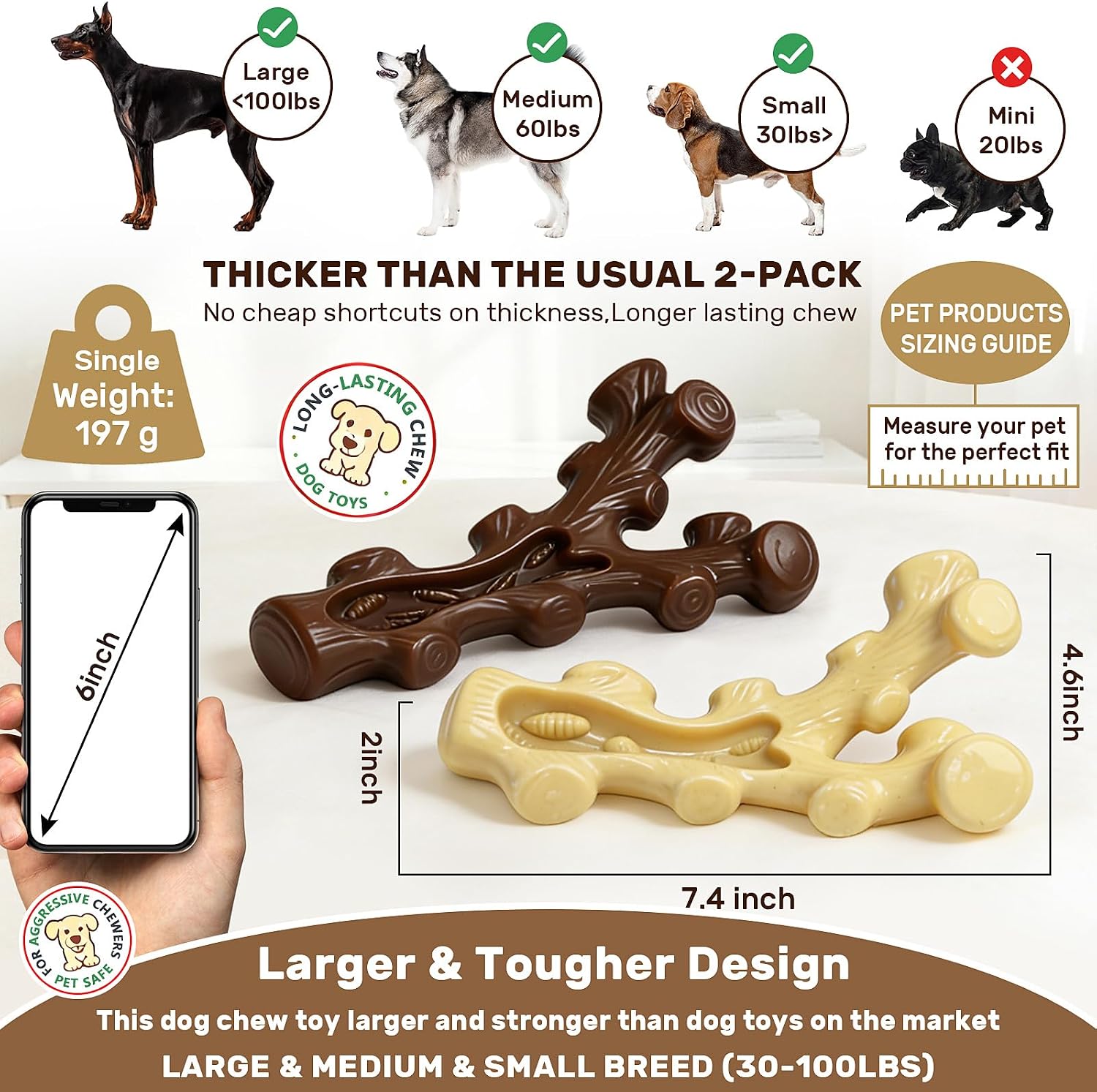 Sihrmiu nylon dog bone toy for medium and large breeds