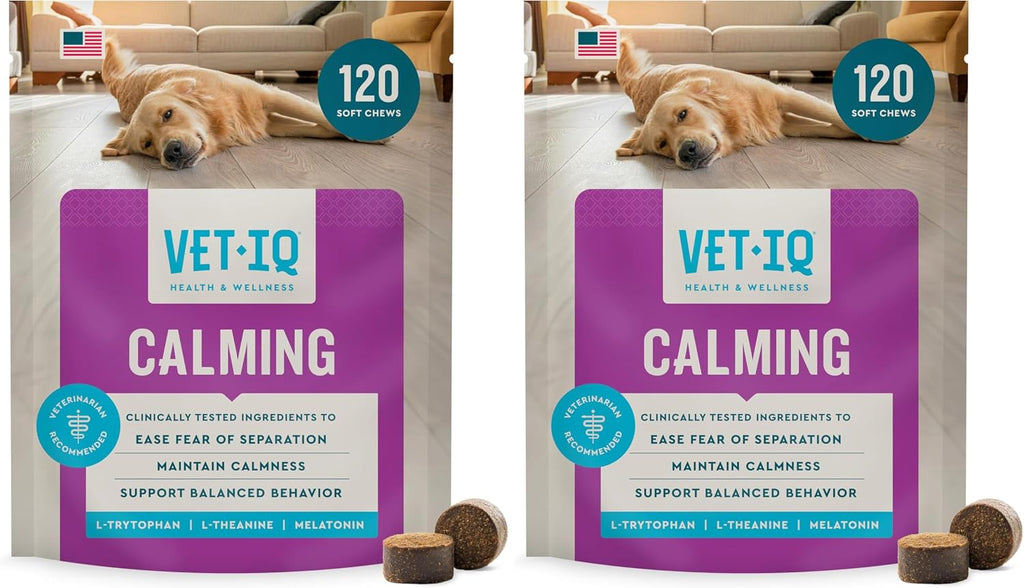 VetIQ Calming Support Supplement for Dogs, Calming Chews Help Manage Stress and Promote Relaxation, Anxiety Relief for Dogs, Made in the USA, 60 Count - Image 12