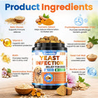 Supplements jar displaying 70 days supply timeline for pet skin inflammation relief.