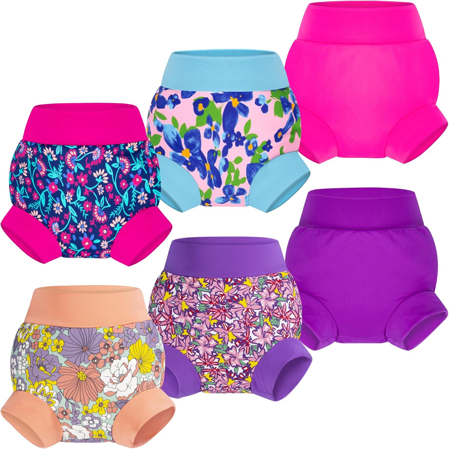Big Elephant reusable baby swim diapers front view in blue