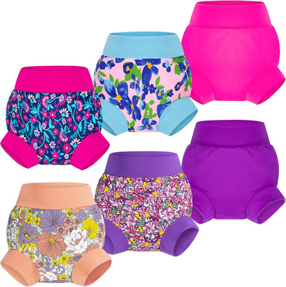 Big Elephant reusable baby swim diapers front view in blue