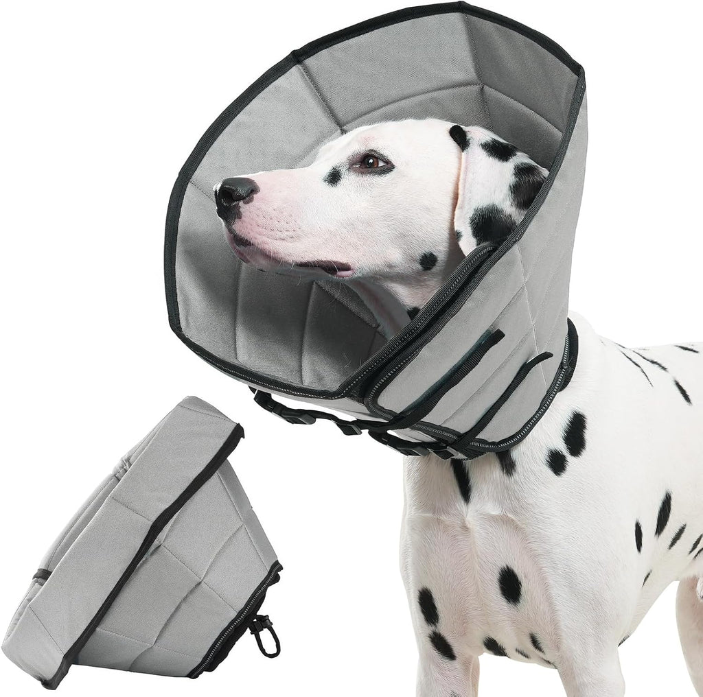 Avont Dog Cone Alternative, Adjustable Soft Comfy Foldable E Cones for Medium Large Dogs After Surgery, Escape-Proof Elizabethan Collar for Surgical Wound Recovery Stop Licking -Duck(L) - Image 10