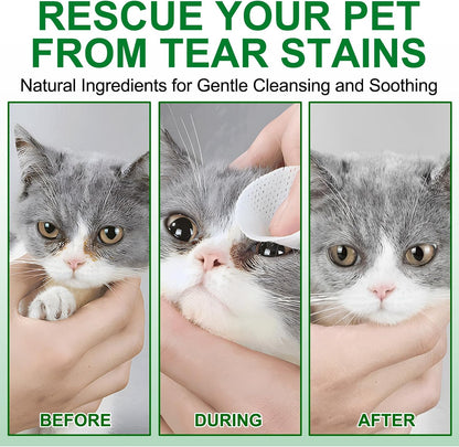 Authentic USA-imported pet grooming eye pads container displaying full list of vitamins and ingredients