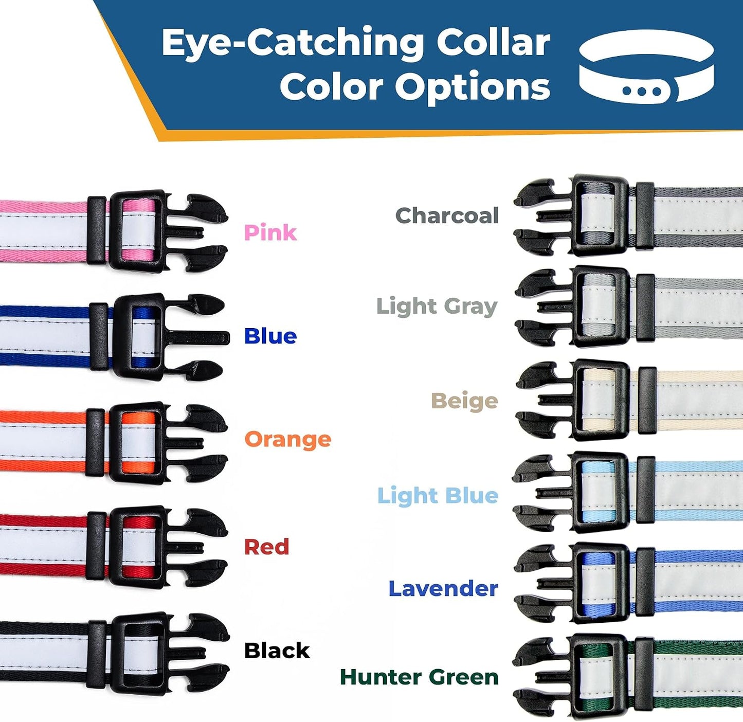 GoTags adjustable dog collar demonstrating stainless steel D-ring