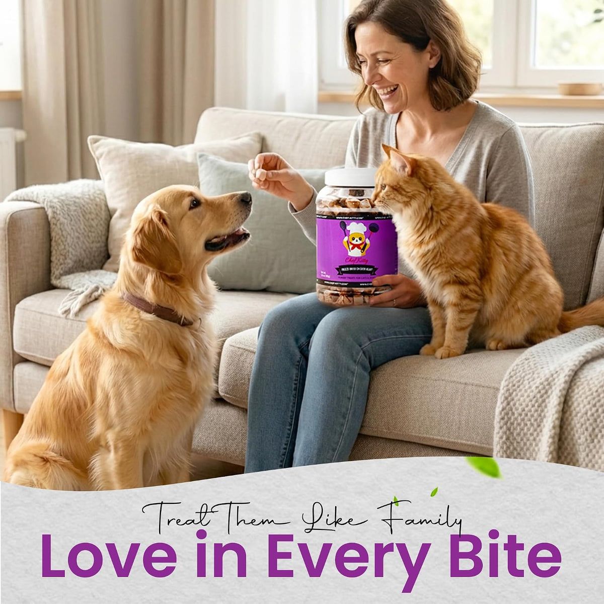 Human grade freeze dried chicken heart dog food toppers