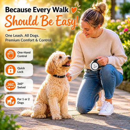 PetVest 16ft leash demonstrating dual dog walking