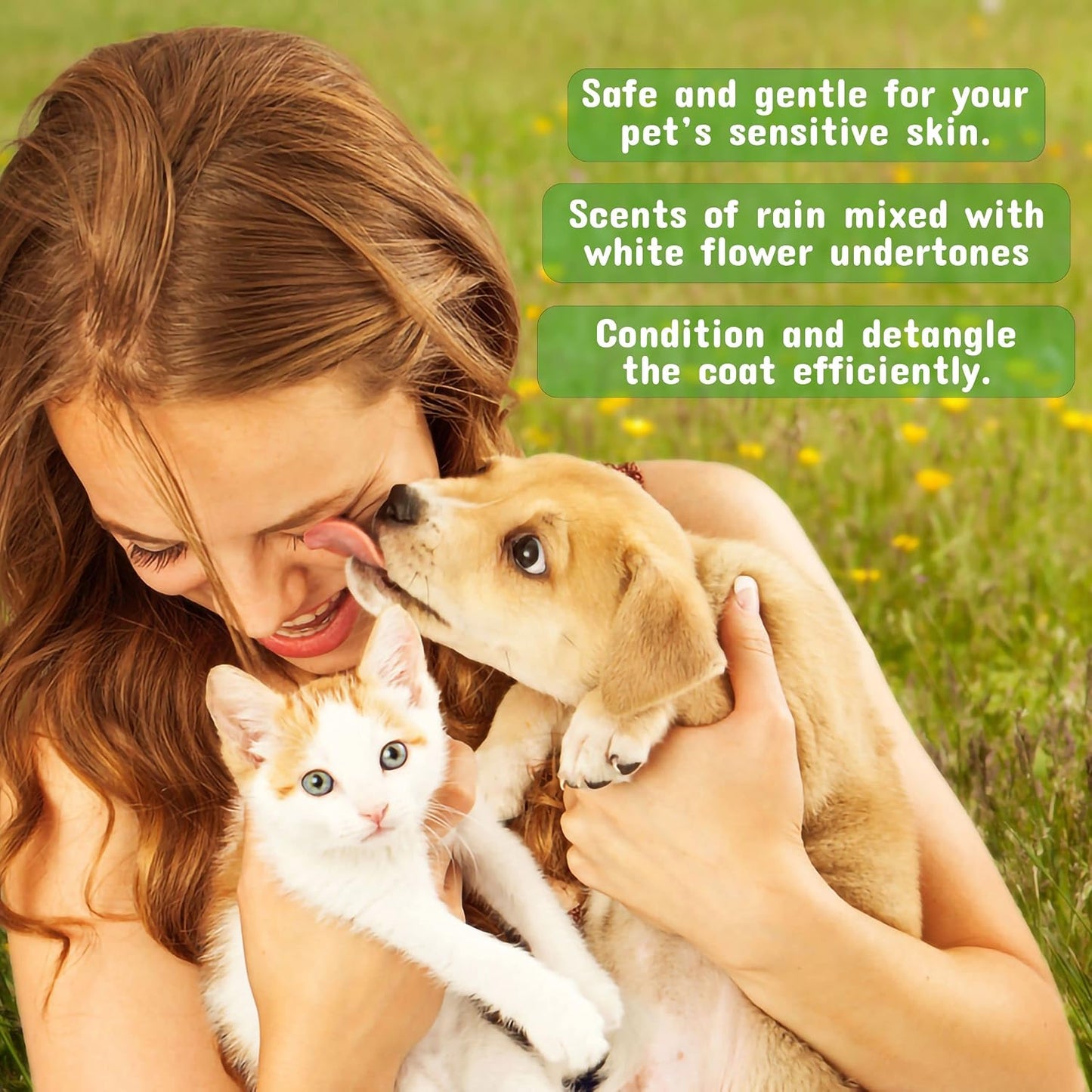 Pet Silk deodorizing pet perfume and coat conditioner packaging close up.