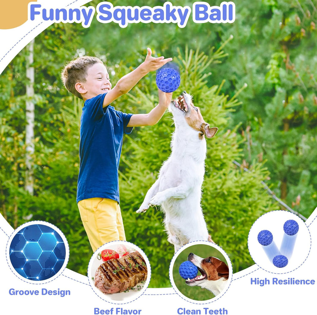 Large breed dog chewing on the durable DISSKNIC indestructible interactive rubber toy.