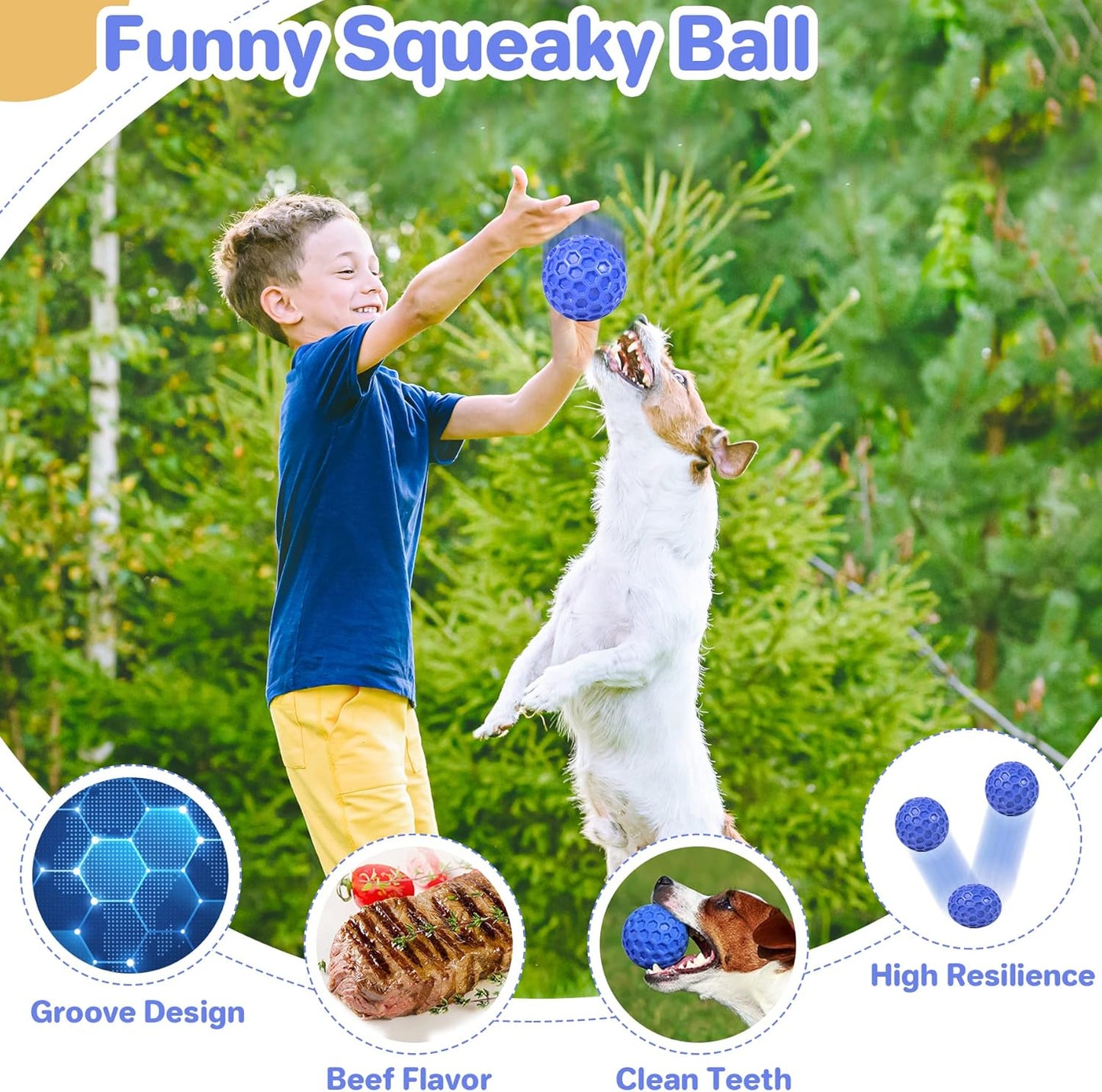 Large breed dog chewing on the durable DISSKNIC indestructible interactive rubber toy.