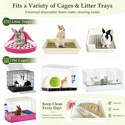 Elastic edge detail on disposable pet cage tray film
