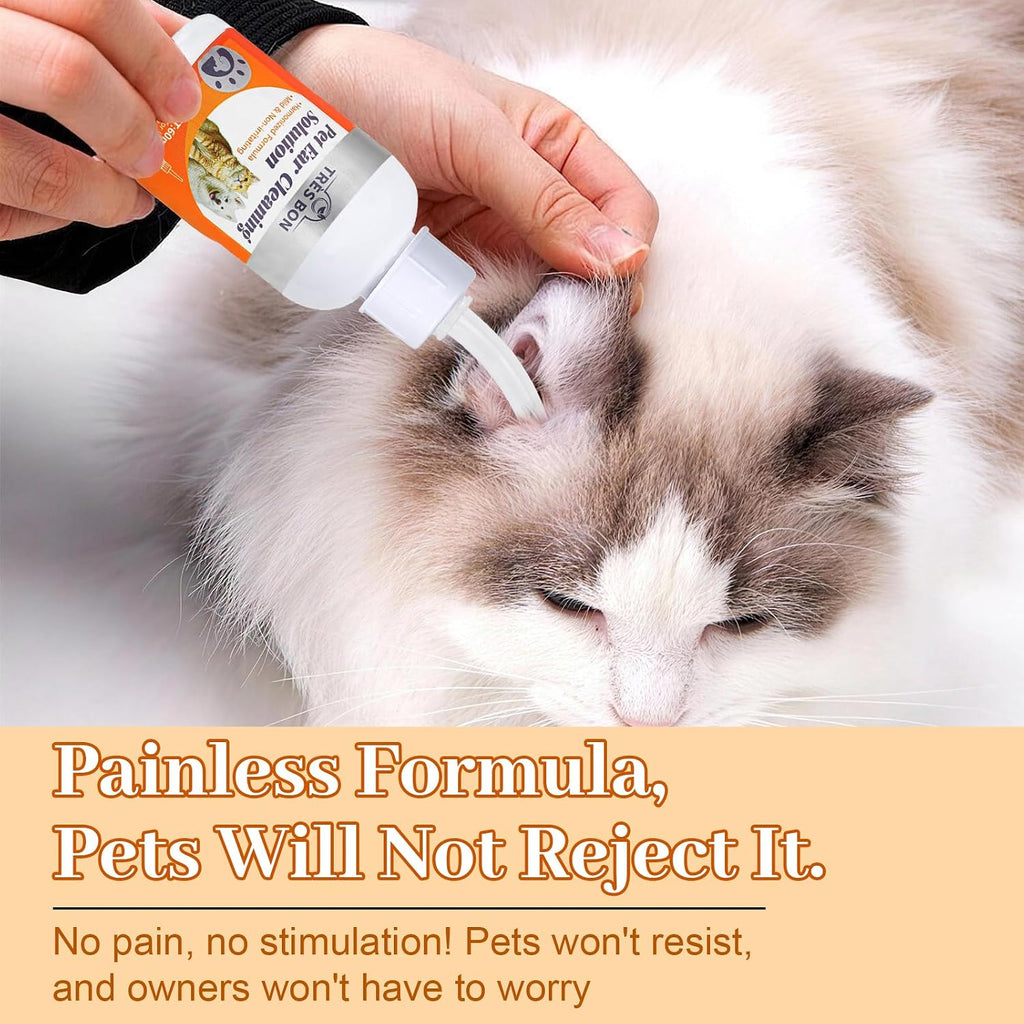 Side profile of Tovaginsh 60ml pet ear cleaner bottle