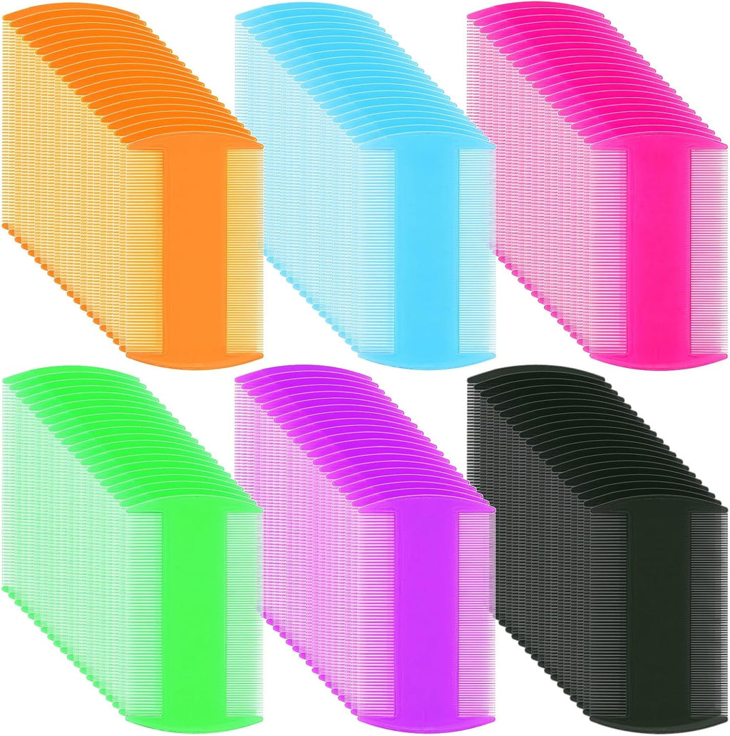 Pumtus plastic flea lice combs front view showing double sided teeth for pet grooming.