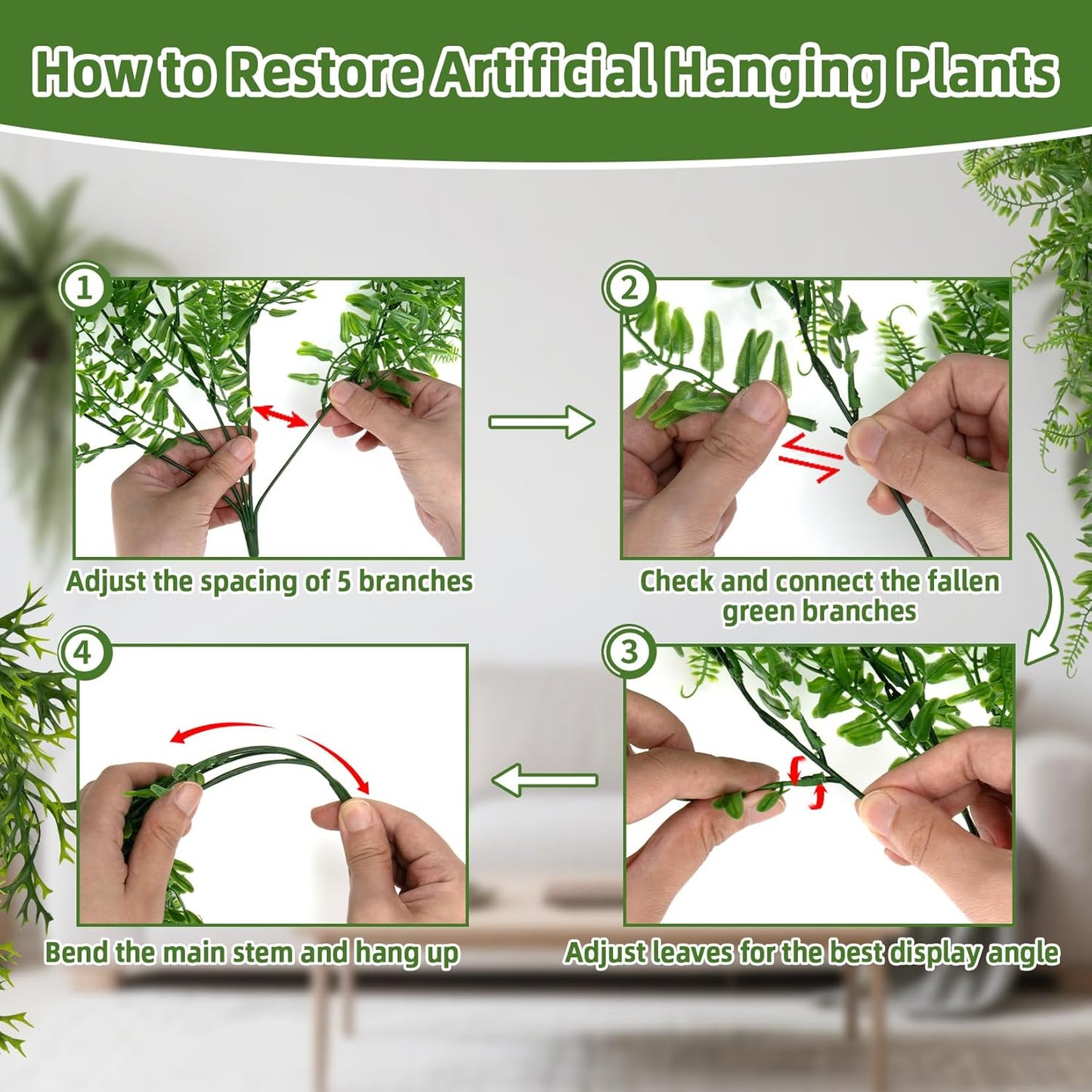Natural looking artificial terrarium plants for snake cage