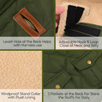 Detailed view of Asenku dog coat turtleneck design